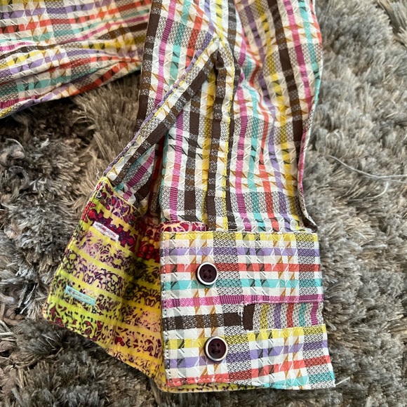 Robert Graham Mens Button Striped Shirt Size XL/TG Multicolored - Picture 6 of 12